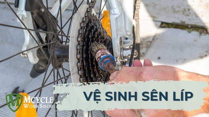 vệ sinh sên líp xe đạp